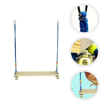 

1Pc Parrot Bell Swing Toy Creative Bird Suspension Bridge Bird Standing Rack