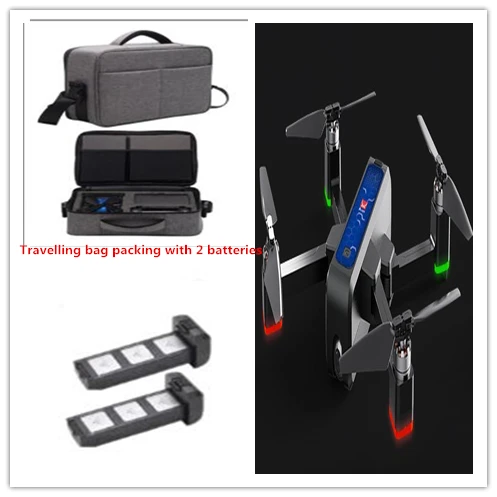 blue bag 2battry MJX B4W Bugs RC Дрон бесщеточный 22mins Летающий 2K камера 5G wifi FPV gps оптический поток Квадрокоптер складной Дрон - Цвет: blue bag 2battry