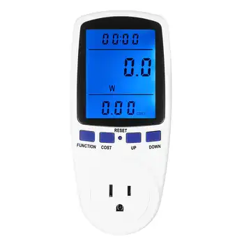 

AC Digital Voltmeter Ammeter Power Supply Voltage Meters Detector Wattmeter Tester Measuring US Socket Analyzer with Backlight