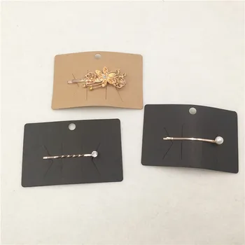 

20pcs 6.5x10cm Kraft/Black Jewelry Hairpin Card Packaging Display Paper Card Hairpin Accessories Jewelry Organizer Hairpin Paper