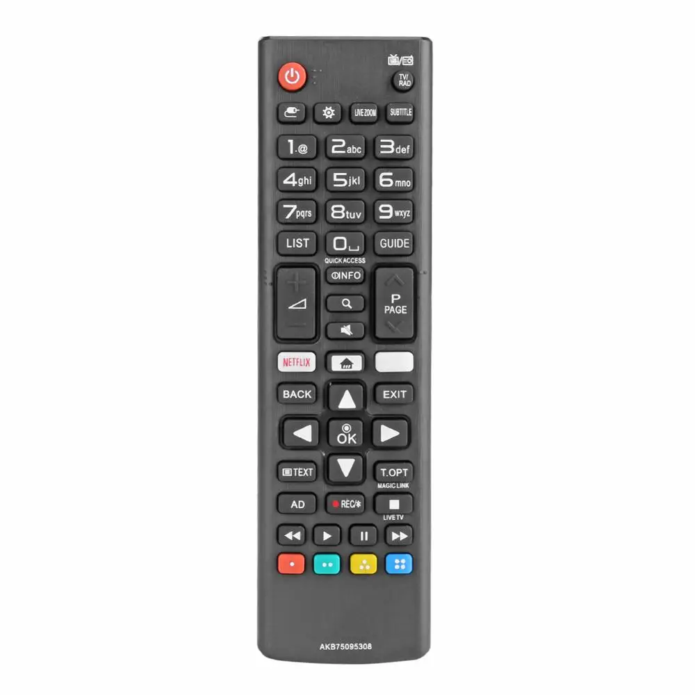1 шт. ABS универсальный LG tv пульт дистанционного управления Замена AKB75095308 для LG Smart tv 43UJ6309 с Netflix Черный Новое поступление
