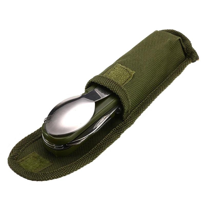 

9 in1 Outdoor Tableware Folding Stainless Steel Multi-function Outdoor Camping Hiking Travel Tableware Multi-Purpose Tool