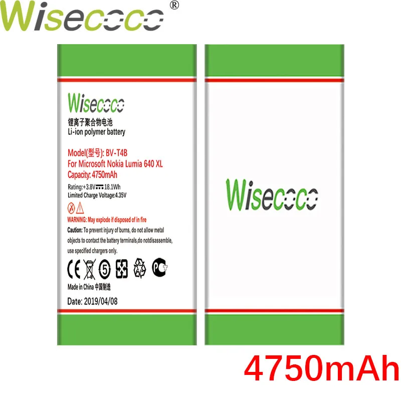 WISECOCO BV-T4B 4750 мАч Батарея чехол с подставкой и отделениями для карт для Nokia Lumia 640XL RM-1096 RM-1062 RM-1063 RM-1064 RM-1066 Lumia 640 XL телефон Батарея