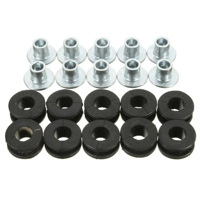 

20pcs Rubber Alloy Grommets Bolts Durable Shockproof Gaskets Cushion Sleeve for Machinery Motorcycle Fairing Headlight Bracket