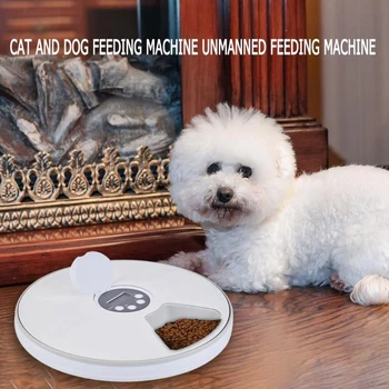 

Simple Cat Dogs Electric Food Dispenser Timing Device 6 Meals 6 Grids Automatic Pet Timing Feeder 30x30x5Cm for Dogs and Cats