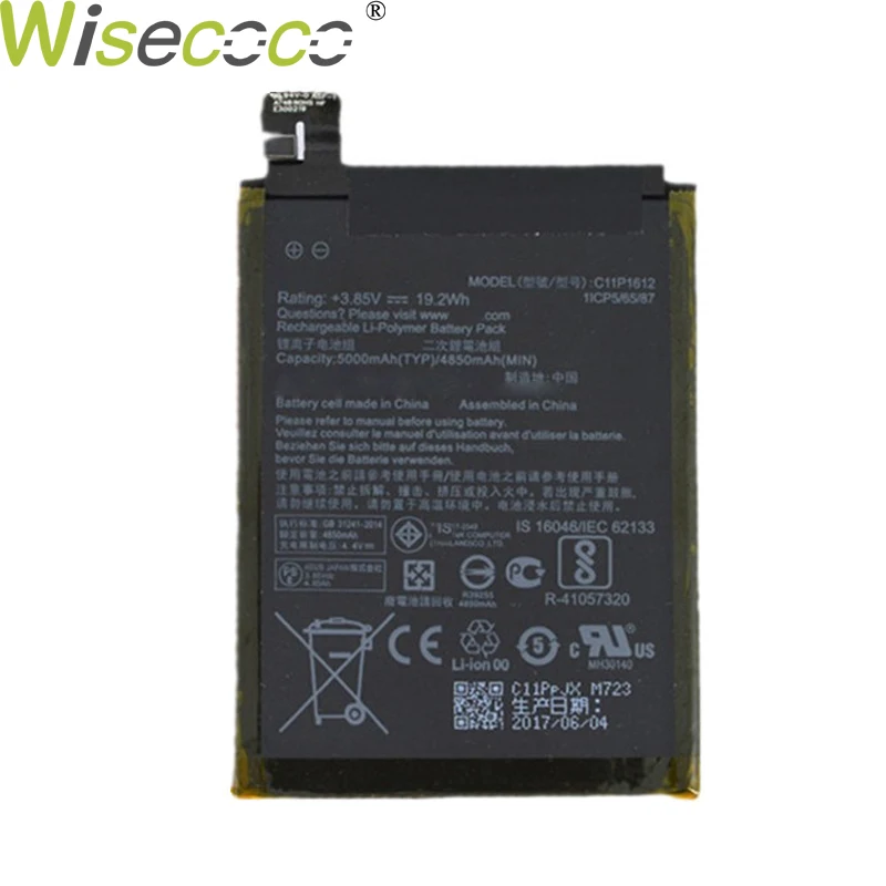 Wisecoco C11P1612 Аккумулятор для ASUS ZE553KL ZenFone 3 Dual Z01HDA SIM LTE Zoom S Смартфон/смартфон - Цвет: 4850mAh