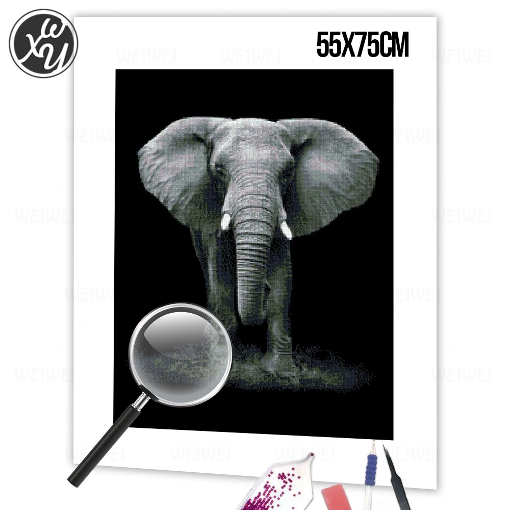 Black and White Diamond Painting Kits 5D Diamond Painting Animals Cross Stitch Kits for Adults Diamond Mosaic Stitch Home Decor