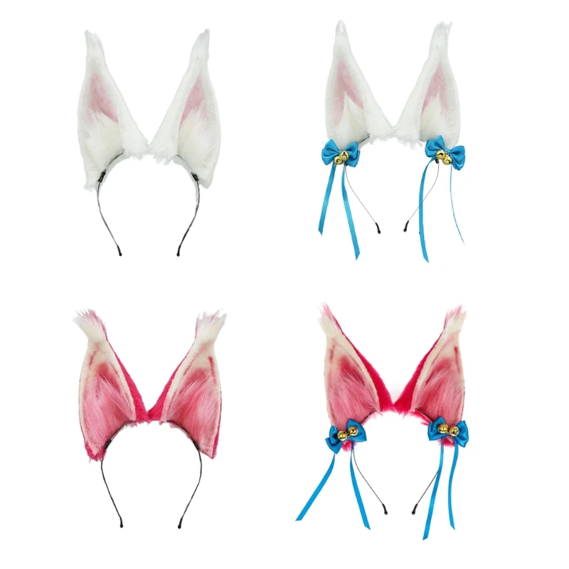 Cosplay Hats Anime Hair Accessories Attractive Cosplay Furry Animal Fox Ears Head Band Dress Up Lolita Decor Long Fur Headpiece for Halloween Party Decor