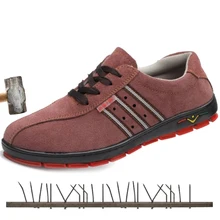 Модная мужская легкая дышащая защитная Рабочая обувь стальные ботинки с защитой пальцев SSOP защита нестираемая обувь