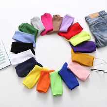 Женские хлопковые носки осень-зима модные корейские Harajuku однотонные повседневные женские ворсовые кучи забавные носки с лого команды носки Длинные Носки