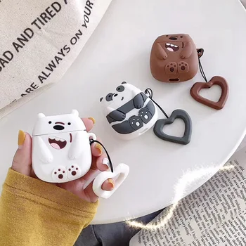

Cute Three Bears Soft Silicone Case Earphones For Apple Airpods Bluetooth Wireless Earphone Protective Skin Cover Box