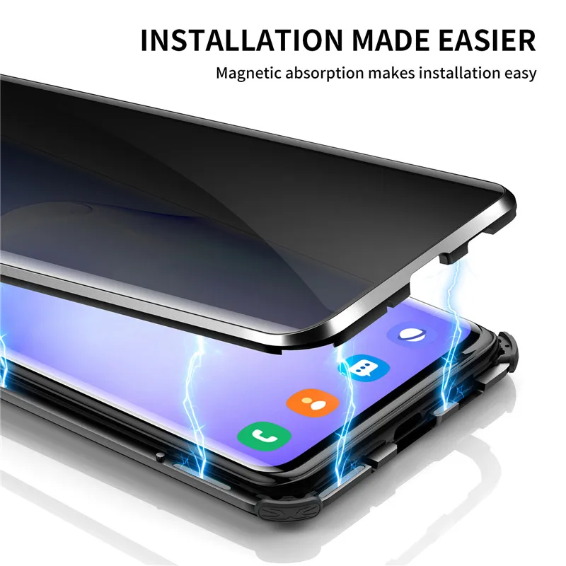 Магнитный абсорбирующий 9H закаленное стекло матовый чехол для Samsung Galaxy 20/20 Plus/20Ultra