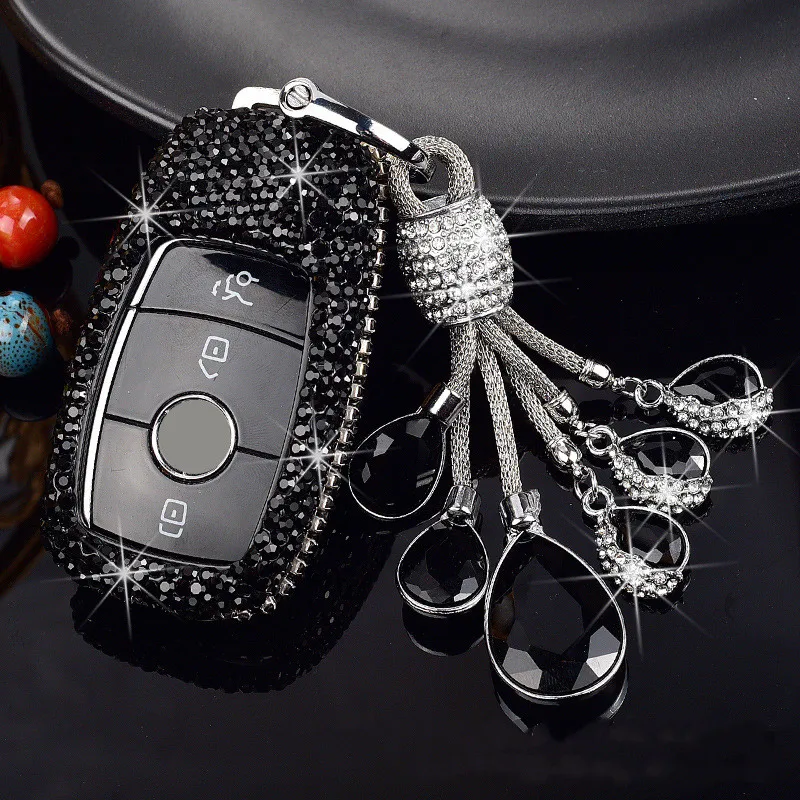 

Diamond Rhinestones Female Car Key Protective Case Key Cover For New Ben z E-class GLA/GLC/GLE E200L C180L C260L A200L E300L