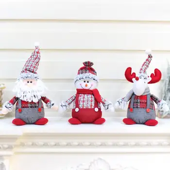 

Christmas Doll Decoration Santa Claus Snowman Elk Fabric Doll Figurines Window Ornament Christmas Kids Children Gift