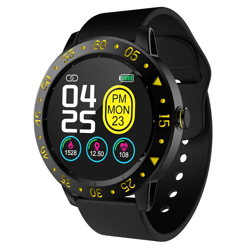Yellow Black Bluetooth часы SDW01 Смарт-часы для мужчин IP67 Водонепроницаемый Шагомер монитор сердечного ритма во время сна женские спортивные умные часы для Android IOS - Цвет: Yellow Black
