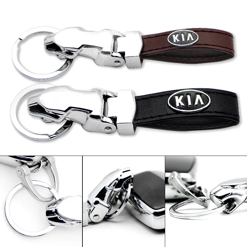 

1pcs Leopard Head Key Chains Holder Car Badge Keyring Metal KeyChain For KIA K2 K3 K5 Sorento Sportage R Rio Soul Cap