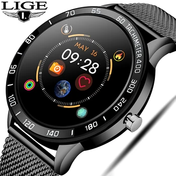 

LIGE fashion Smart Watch Men waterproof Information reminder heart rate blood pressure monitor SmartWatch for Android and iphone