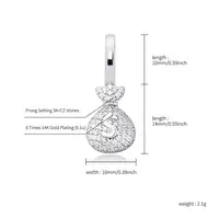 TOPGRILLZ 925 Sterling Silver MONEY BAG Pendant With Box Chain Iced Out Cubic Zirconia Pendant Hip Hop Jewelry Gift For Women - Image 6