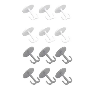 

6pcs Self Adhesive Heavy Duty Ceiling Hook Wall Mounted Cupboard Drawer Hanger 95AA