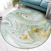 Нордическая абстракция акварельный синий зеленый золотой круглый ковер для гостиной коврик для спальни плюшевый круглый ковер нескользящий дверной коврик