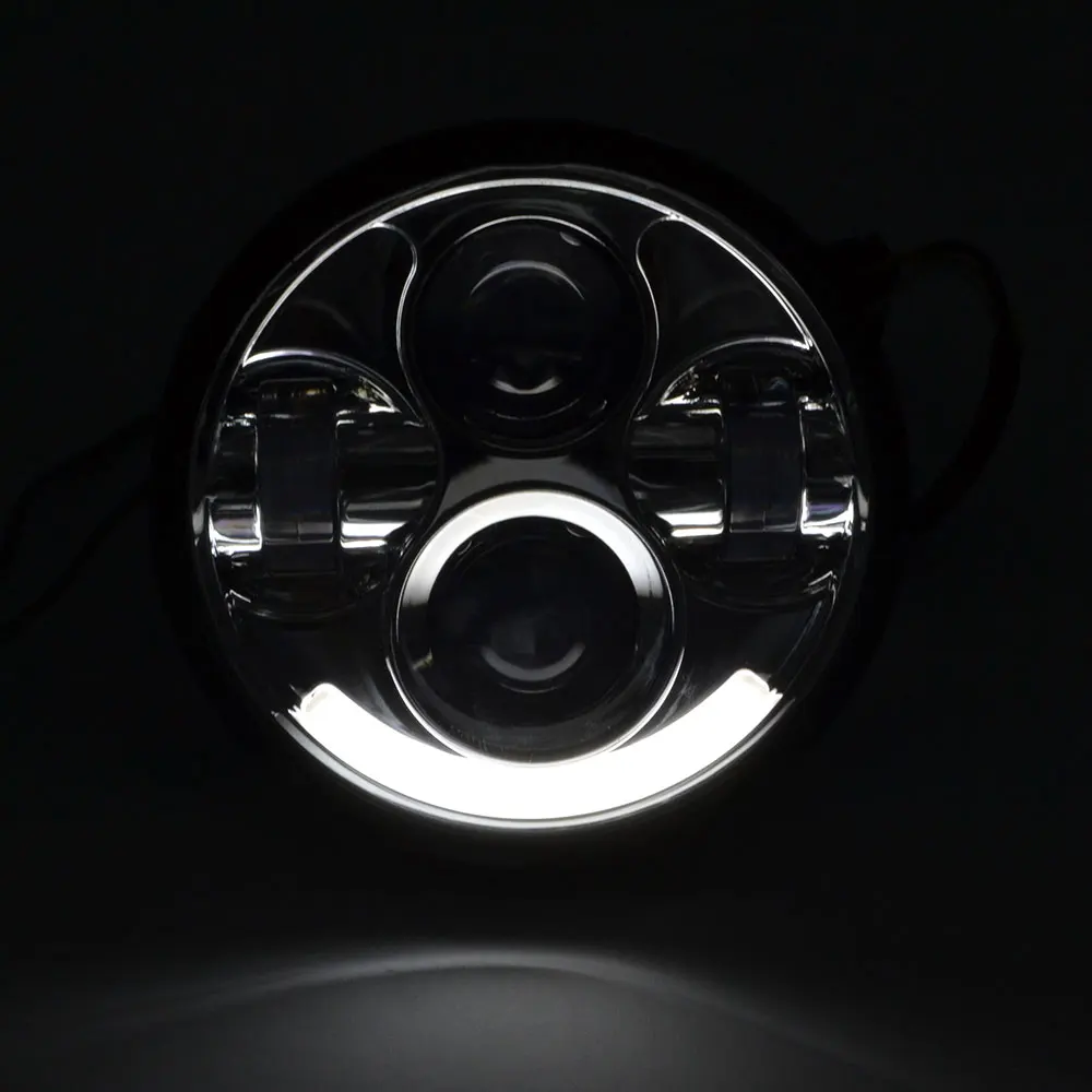 5,7" светодиодный налобный фонарь для мотоцикла с Halo Angel Eye DRL светодиодный налобный фонарь для Harley Sportster Iron 883 1200 Dyna Street Bob Softail