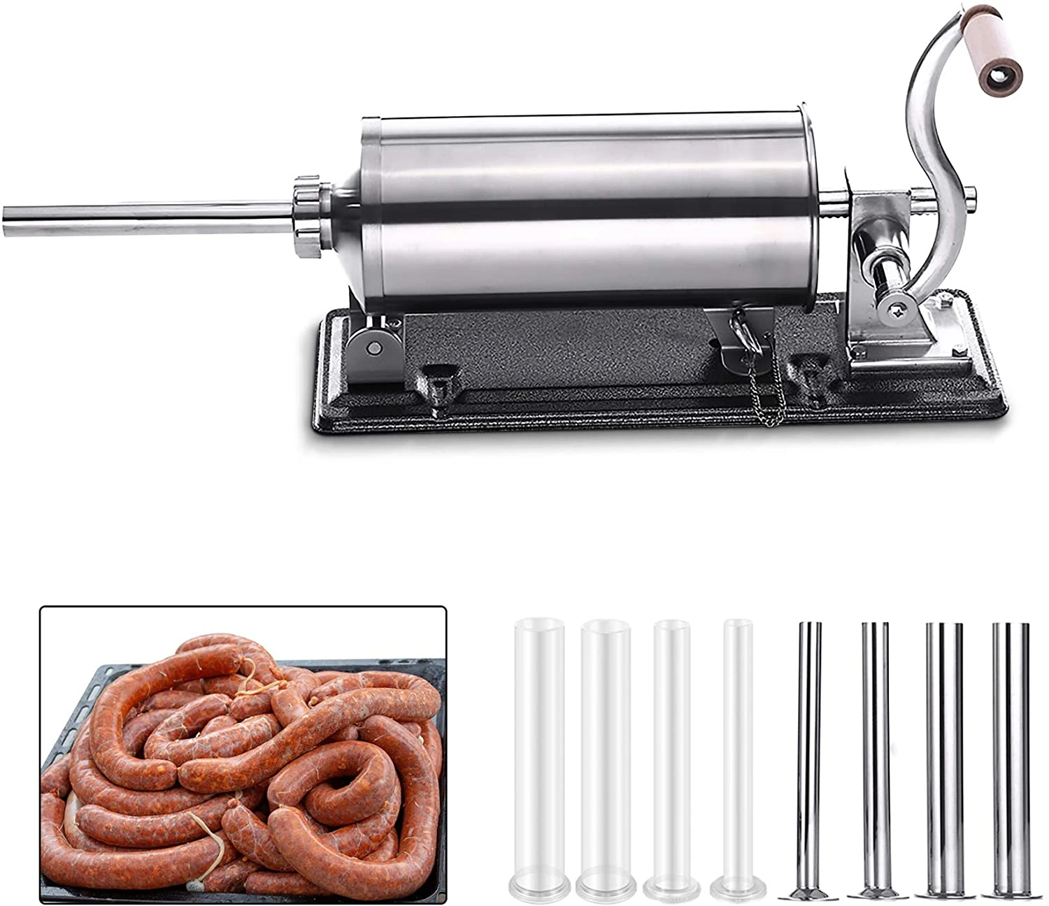 6 Lbs/ 3kg Homemade Sausage Stuffer Stainless Steel Sausage Filling