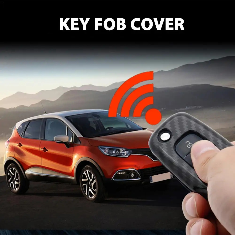 Car Key Cover ABS Carbon Fiber Sturdy High-end Protective Key Case For Renault Koleos