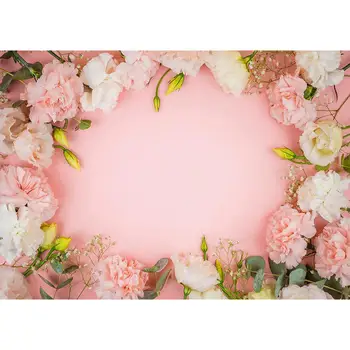 

Flowers Pink Photography Background Vinyl Cloth Backdrop for Baby Shower Lovers Valentine's Day Wedding Photophone Photo Studio