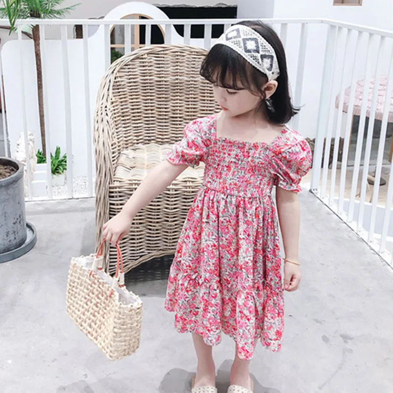 Baby Girl Dress Summer Baby Girl Clothes Kids Girl Dress Fashion Puff Short  Sleeve Chiffon Floral Princess Dress Kids Clothing - AliExpress