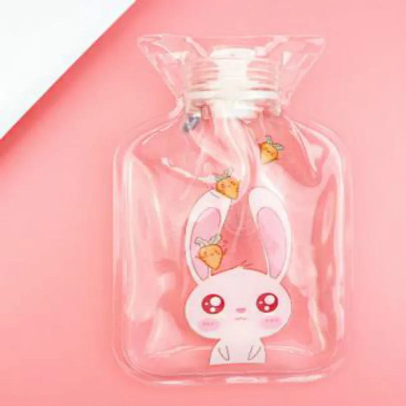 white rabbit Прозрачный мультфильм кролик панда маленькая девочка милый мешок горячей воды грелка для рук ПВХ предметы домашнего обихода грелка - Цвет: white rabbit