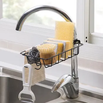 

1pc High Quality Sponge Holder For Kitchen Sink Around Faucet Sponges Drain Holder Dish Cloths Organizer Clip 19x15x4cm