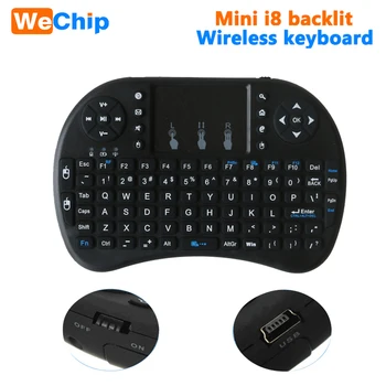 

Wechip i8 Russian English Version 2.4GHz Wireless Keyboard Air Mouse With Touchpad Handheld Work With Android TV BOX Mini PC 18