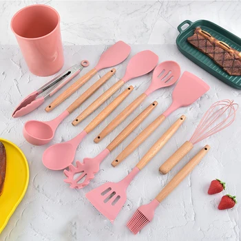 

2019 Kitchen Utensil Set 8/9/10/12 PCS Cooking Utens Wooden Kitchenware Spatula Set for Baking Kitchen Tools Kitchen Sets