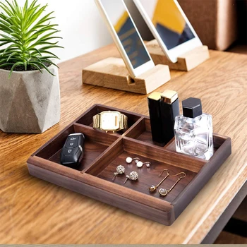 

Wooden Jewelry Display Practical Desk Organizer Durable Water Resistant Multifunction Case Vintage Solid Storage Box For Home
