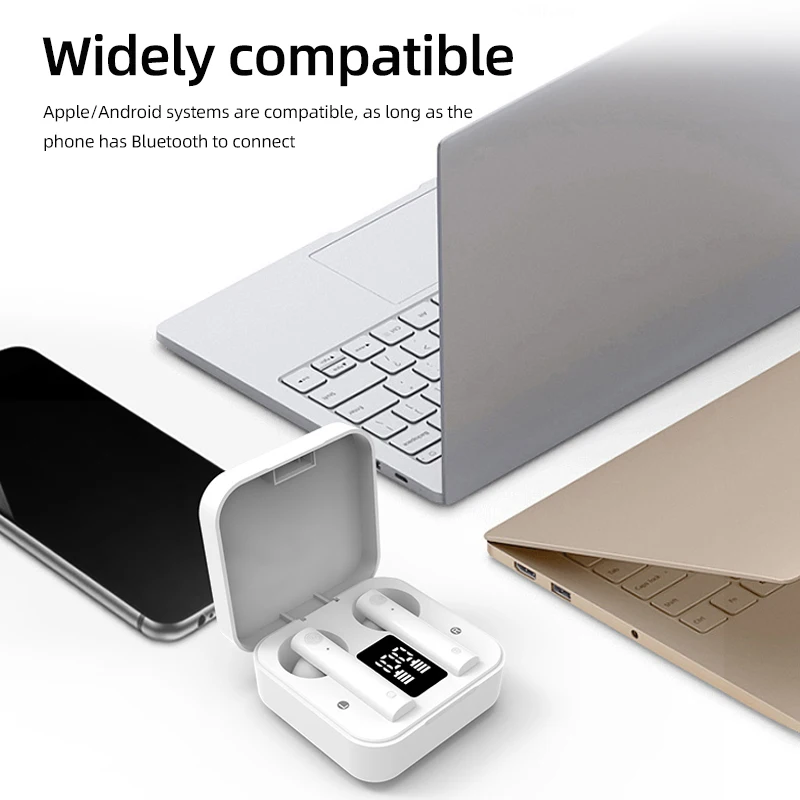 Новинка Bluetooth V5.1 TWS наушники беспроводные в ухо сенсорные гарнитура светодиодный