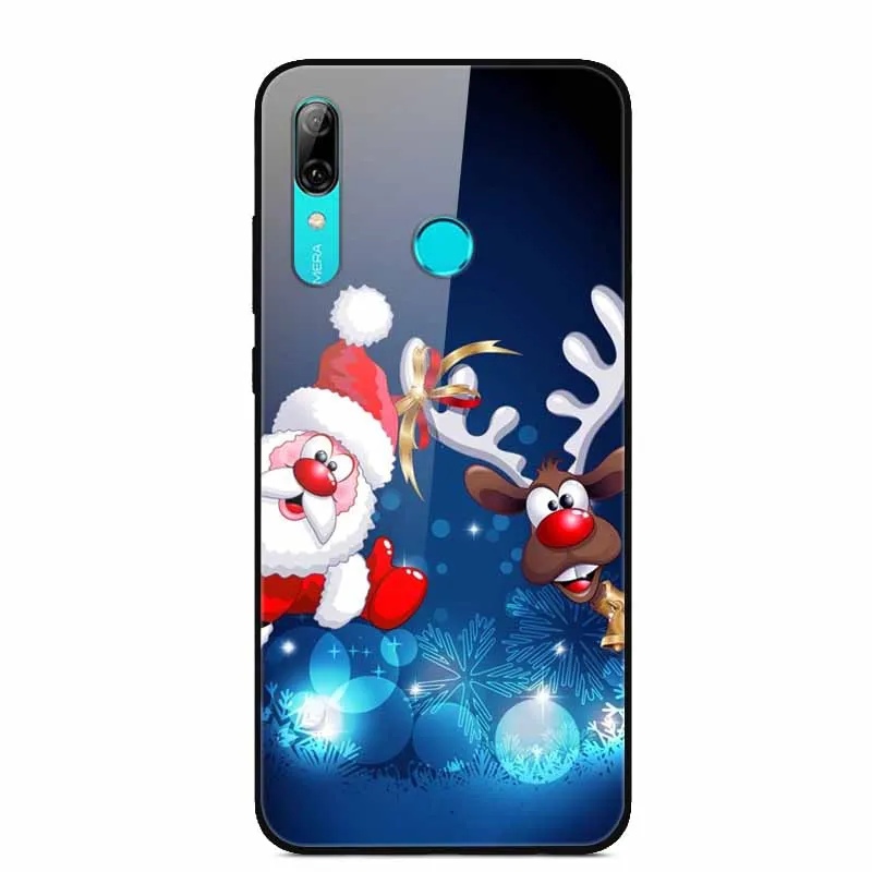 Рождественский чехол для huawei P Smart закаленное стекло, жесткий чехол для телефона huawei P Smart чехол PSmart Pro чехлы для P Smart Z - Цвет: 15