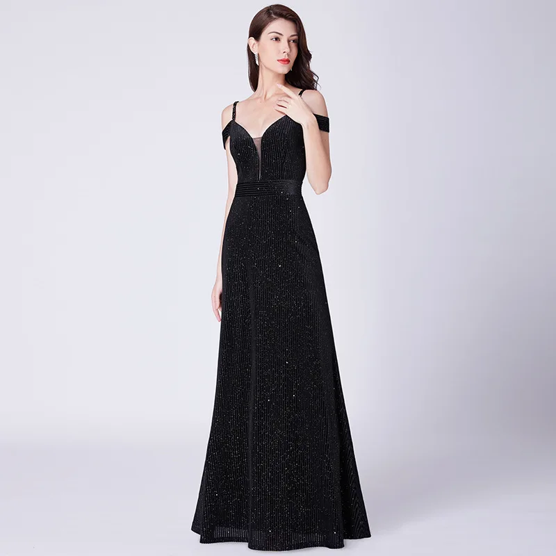 Вечернее платье с манжетами без рукавов платья на молнии торжественное платье с v-образным вырезом длиной до пола Выпускные платья мода 2019