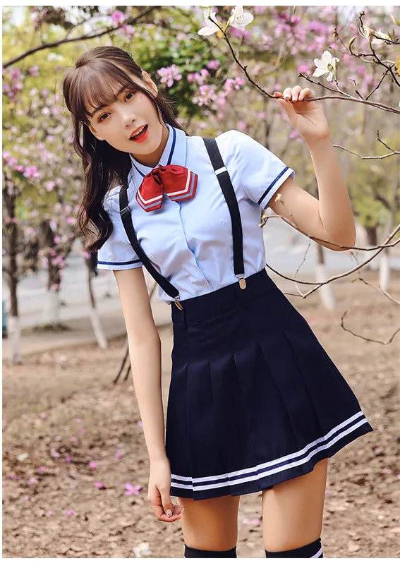 Летний комплект школьной формы, школьная форма, костюм моряка с галстуком, костюм японской школьной формы, милый костюм для девочек - Цвет: one sets