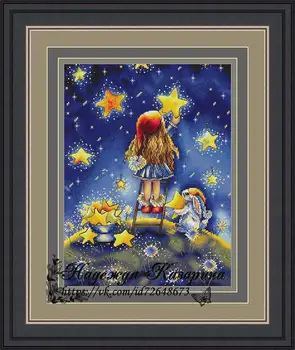 

ZZ MM Counted Cross Stitch Kit Pick stars Handmade Needlework For Embroidery 14ct Cross Stitch