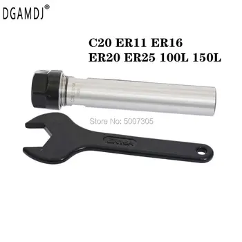 

1set Deep processing C20 ER11 ER16 C20 ER20 ER25 100L 150L Collet Chuck Holder extension rod/bar Straight Shank for CNC Mill