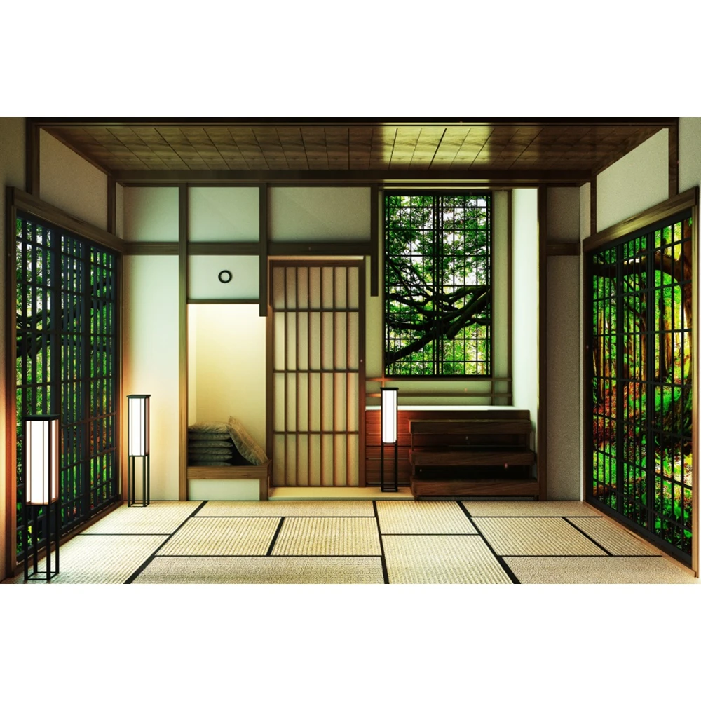 thumbnail image 1 of Fondos fotográficos de retratos interiores con ventana de casa de estilo japonés para sala de estar de Yeele, 1 of 5