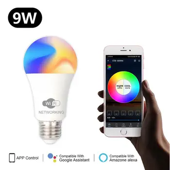 

WIFI Smart LED Bulb RGB High Brightness Non-toxic Intelligent Bulb for Living Room Dining Room Bedroom