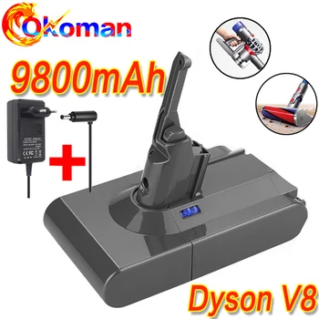 

Dyson V8 battery 9800mAh 21.6V Li-ion Battery for dyson dc62 battery DC58 DC59 DC61 DC74 SV09 Vacuum Cleaner Battery + charger