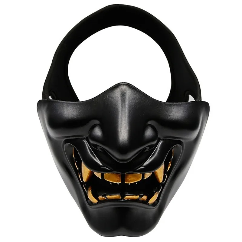 

Hannya Prajna Masks Airsoft Paintball Military Tactical Prajna Half Face Mask Samurai Hannya Horror Skull Halloween Half Masks