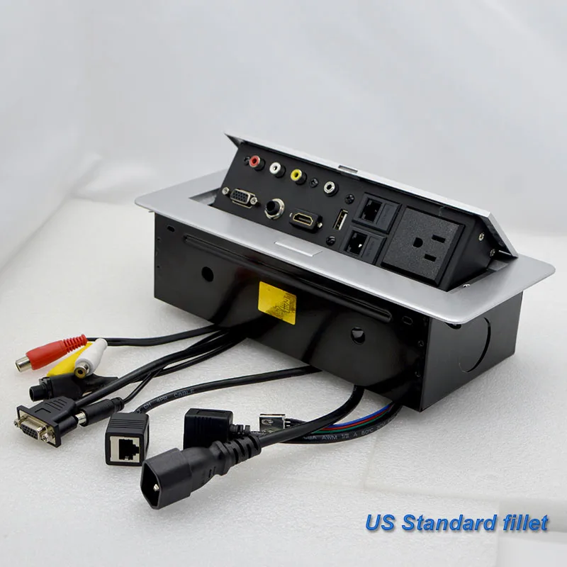 K518 мультимедийный настольный компьютер с HDMI AV VGA 3,5 мм Jack Стандартный Соединительная коробка офисная Конференция настольная розетка специального