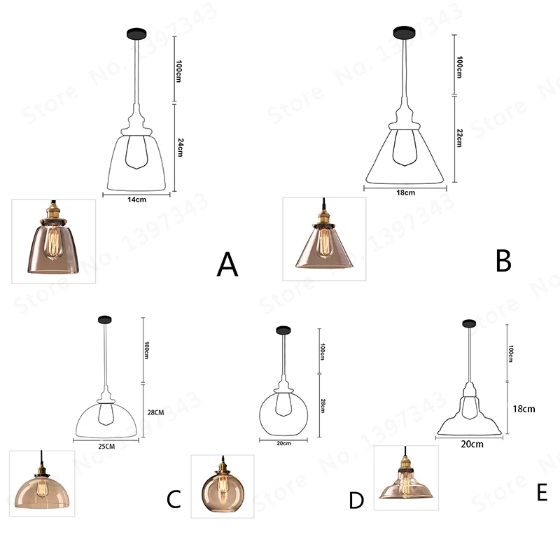  GZMJ LED Glass Rope Industrial Vintage Pendant Lights Hang lamp Smoky Grey Lamparas De Techo Colgan - 4000031709873