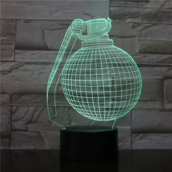 

Bomb Shape 3D Night Light 7 Colors Change LED Desk Table Lamp Home Child Bedroom Sleeping Decor Holiday Party Gifts