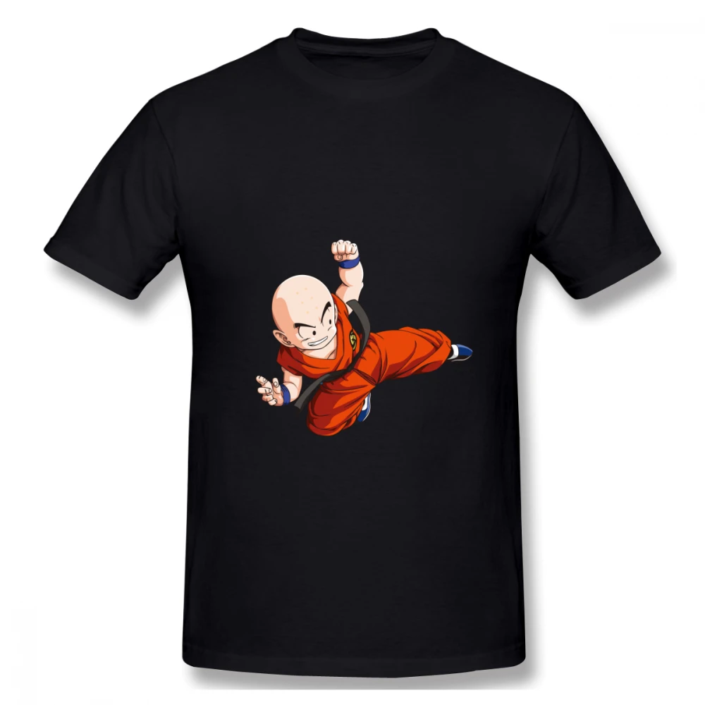 

Dragon Ball Flying Kick Kuririn off white Men's Basic Short Sleeve T-Shirt 100 Percent Cotton Graphic Tshirt