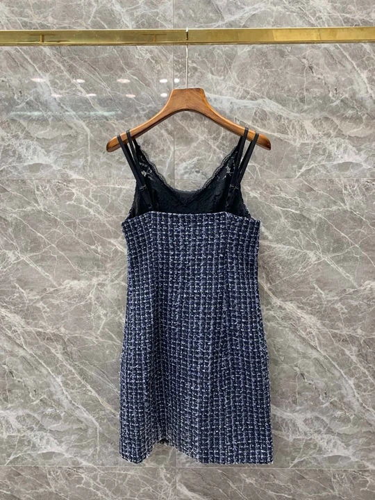 autumn and winter new women sexy lace spell woven strap dress 1011