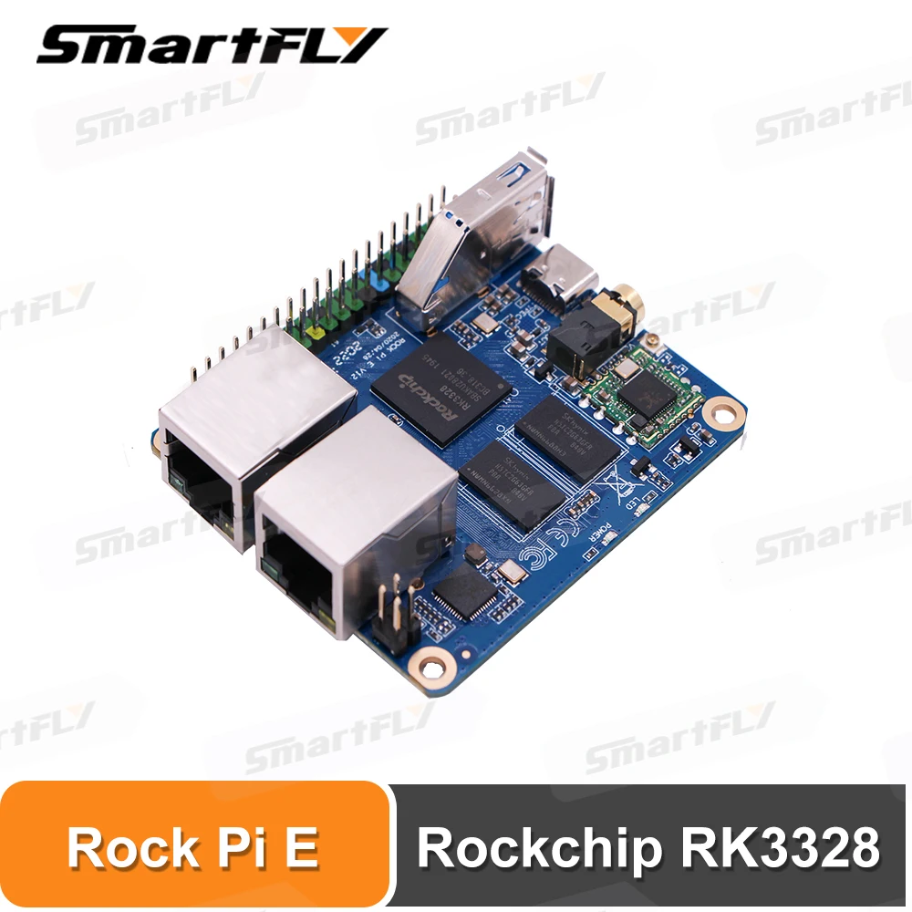 Rock Pi E Rockchip RK3328 512MB/1GB DDR3 SBC/Single Board Computer support Debian/Ubuntu/OpenWRT same as Nanopi R2S use for IOT afbeelding